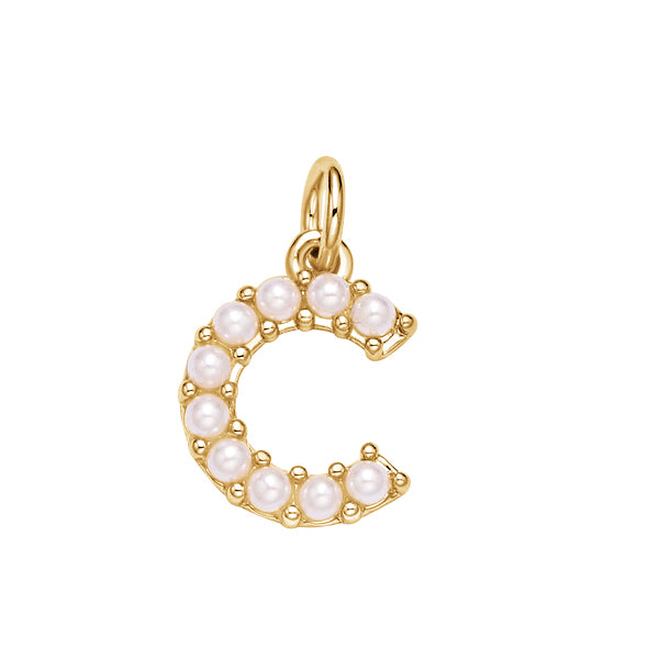 Tiny Pearl Initial Charm