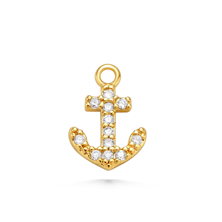 Tiny CZ Anchor Charm