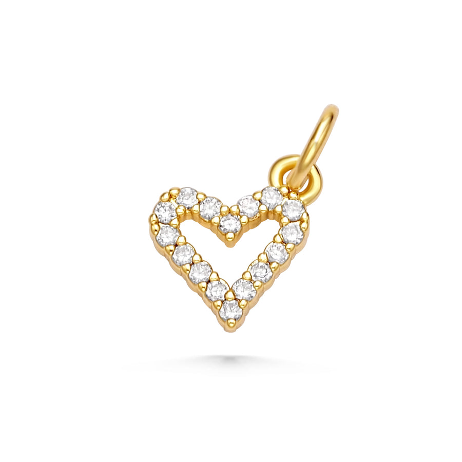 CZ Heart Cutout Charm