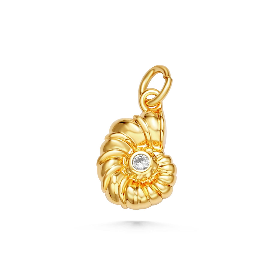 CZ Spiral Shell Charm