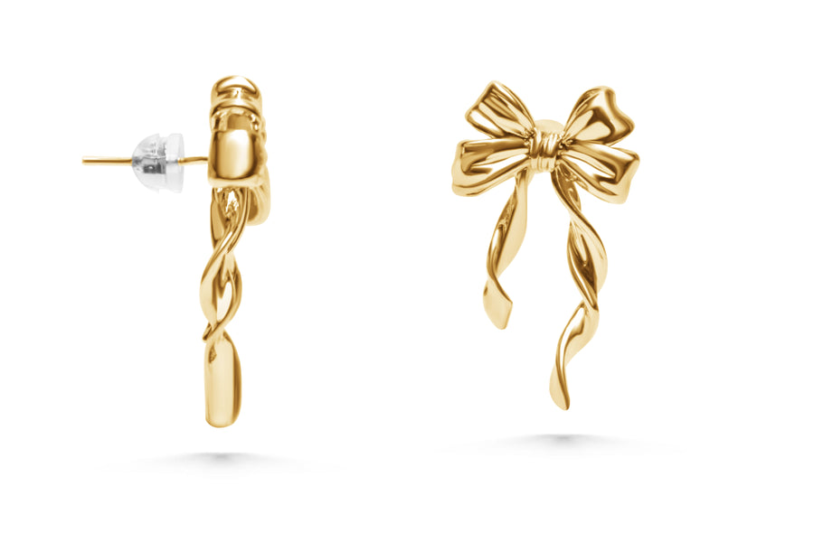 Gold Bow Studs