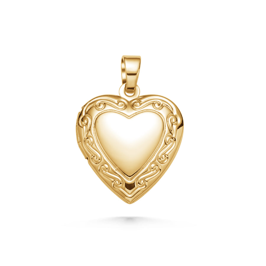 Engraved Heart Locket Charm