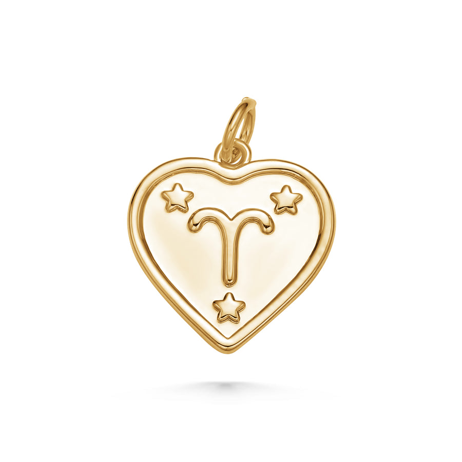 Gold Heart Zodiac Charms