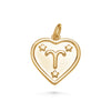 Gold Heart Zodiac Charms