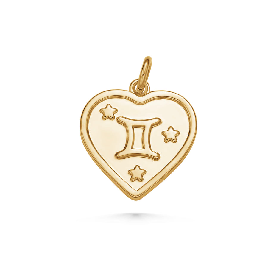 Gold Heart Zodiac Charms