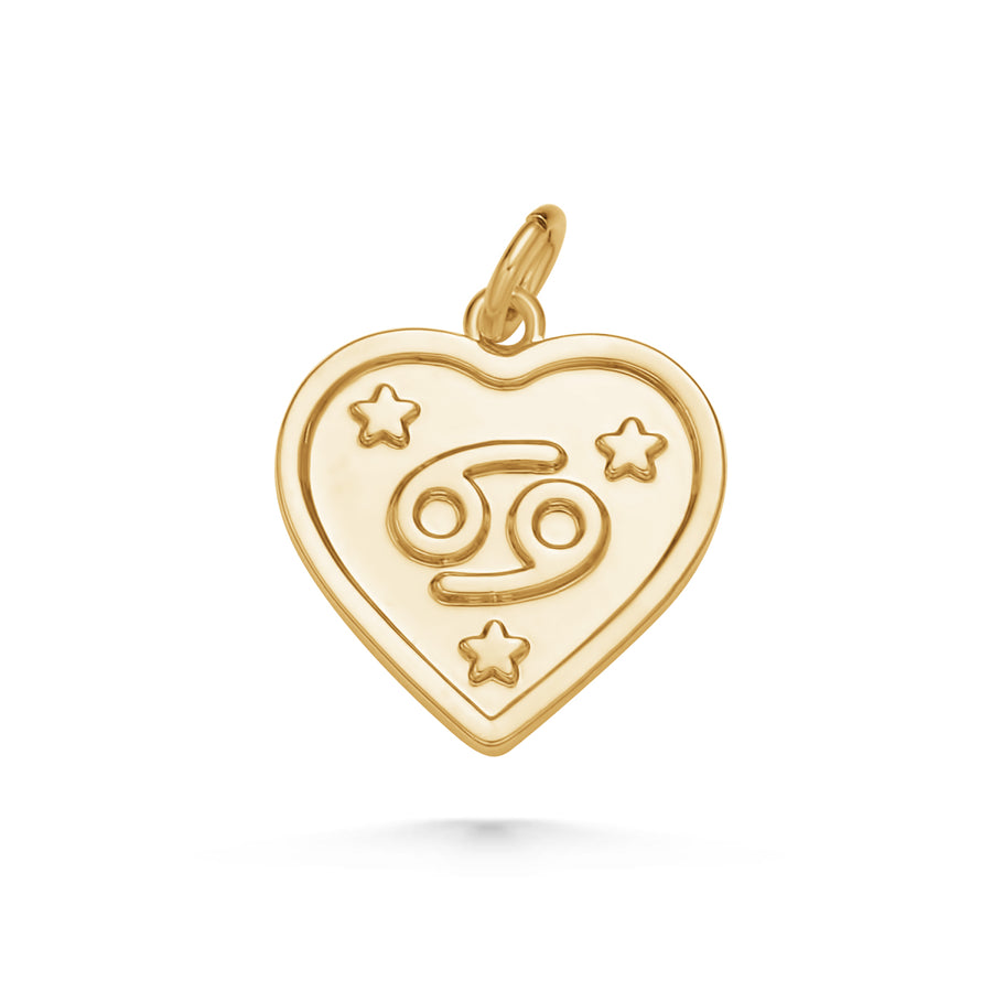 Gold Heart Zodiac Charms