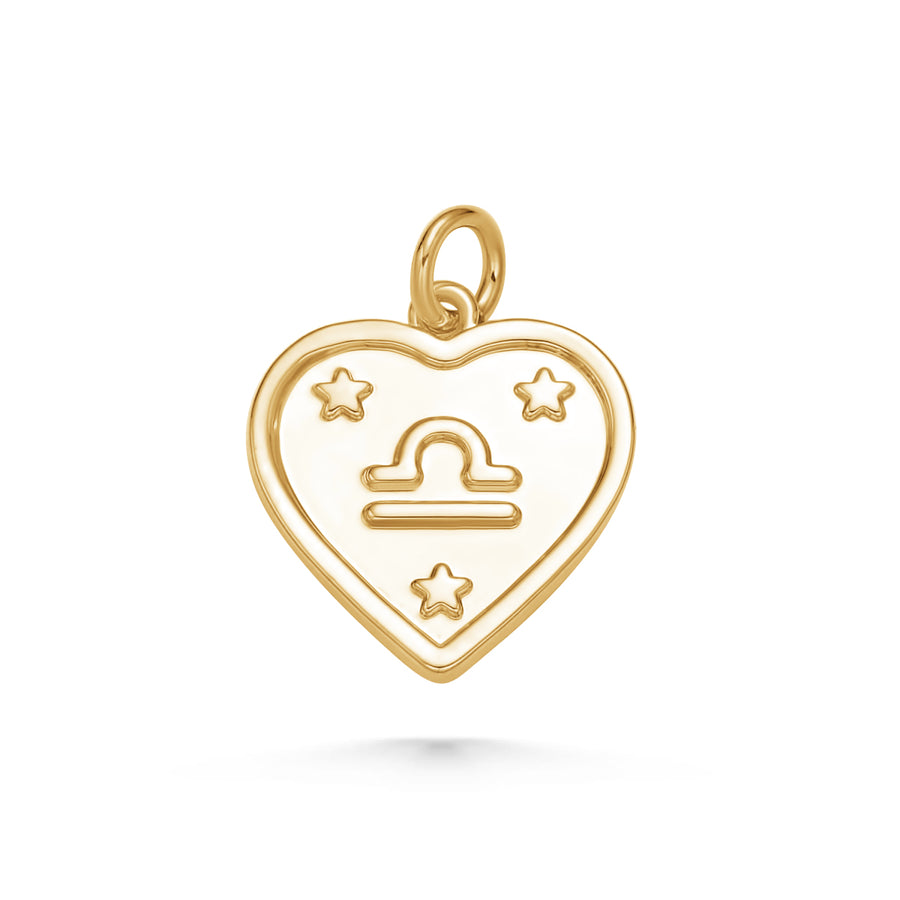 Gold Heart Zodiac Charms