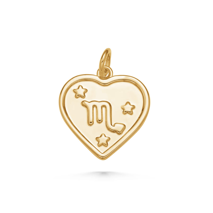 Gold Heart Zodiac Charms