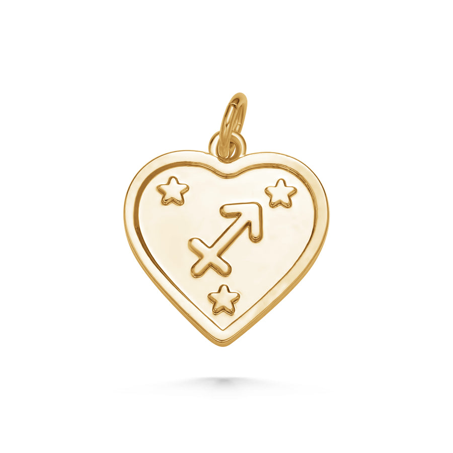 Gold Heart Zodiac Charms