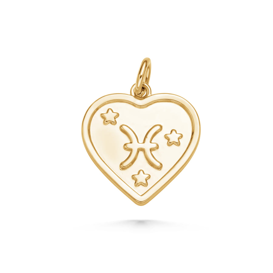 Gold Heart Zodiac Charms