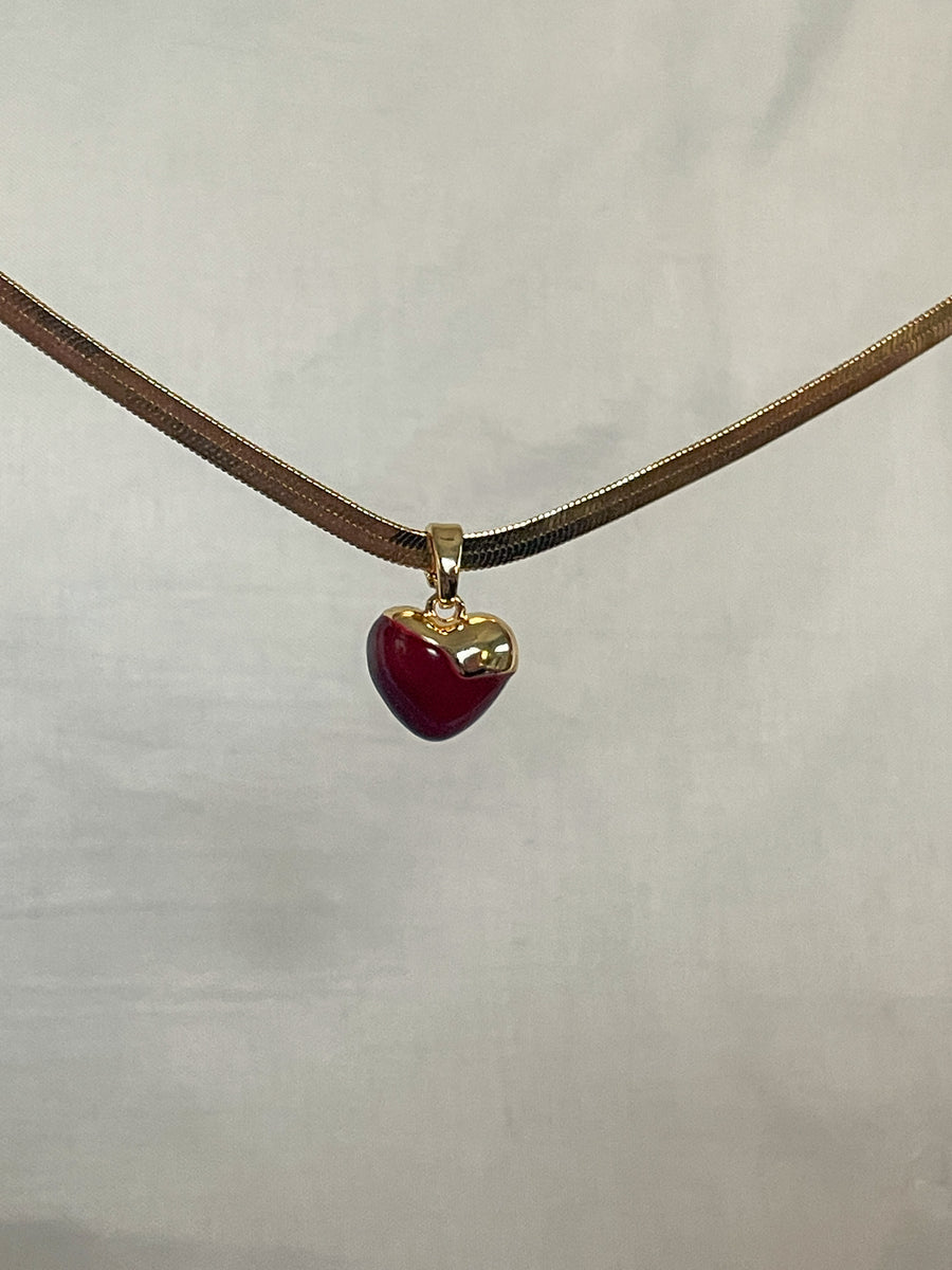 Red Enamel Heart Charm